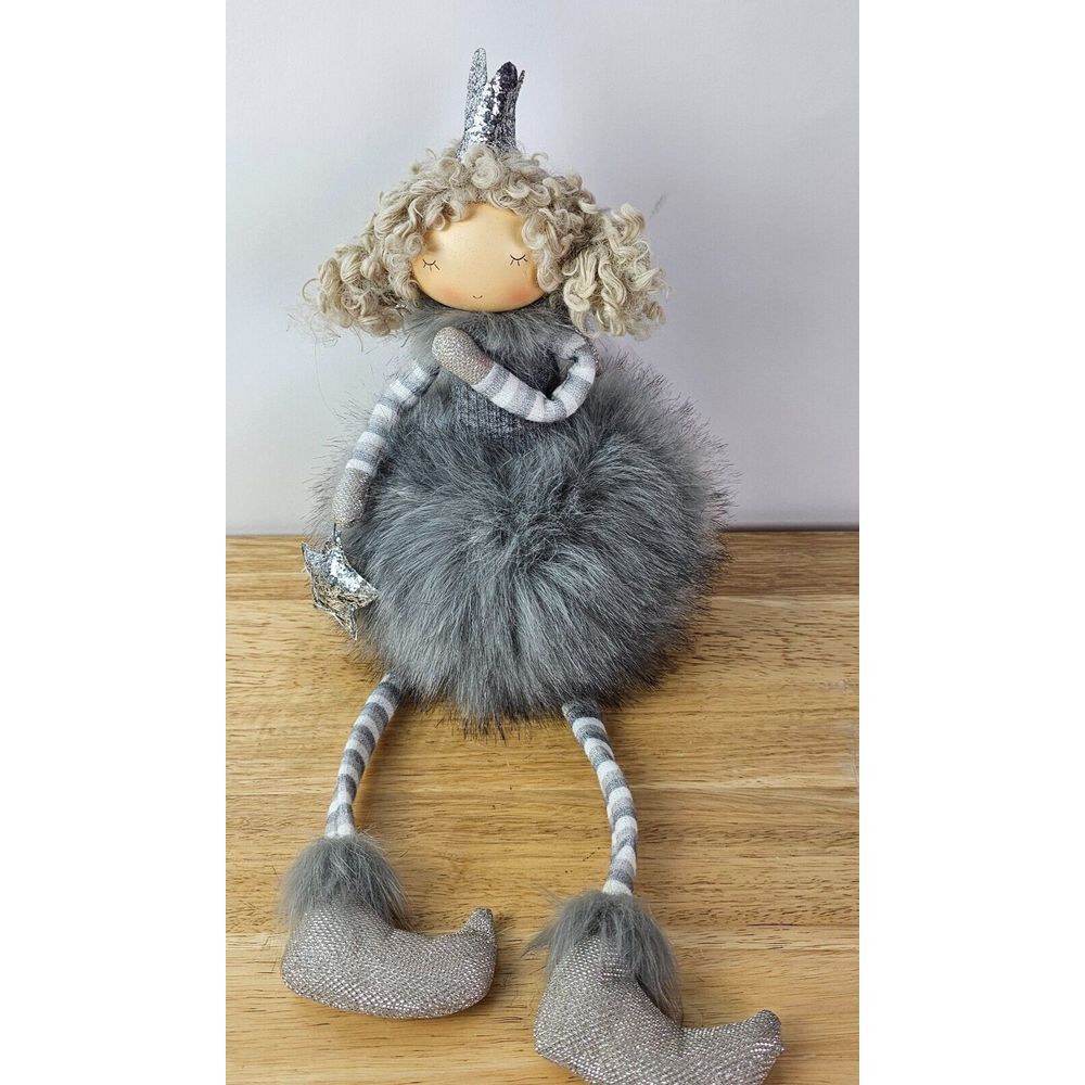 Faux Puff Skirt Gray‎ Doll Fairy Holiday Christmas Home Decor Beanbag